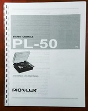 Pioneer PL-50 Turntable Owners Manual