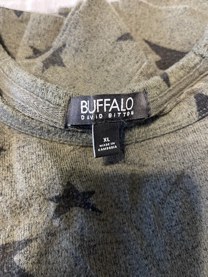 Buffalo David Bitton Sweater Womens Size XL Green Black Stars Pullover - Image 3 of 4