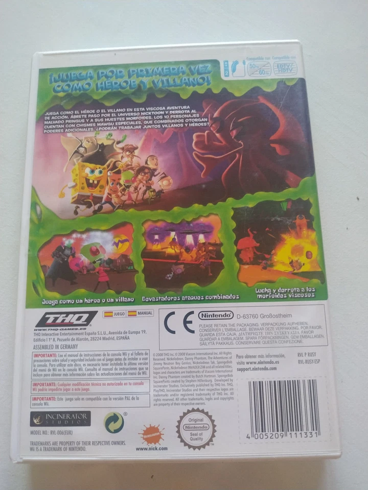 Bob Esponja Y Amigos Globs Of Doom en Español - Juego Wii Nintendo PAL Am, foto 2 de 5