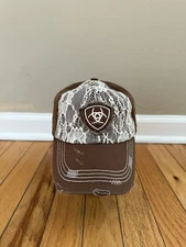 ARIAT Strap Back Cap Hat M&F Western Biohazard Distressed Logo Women Embroidered