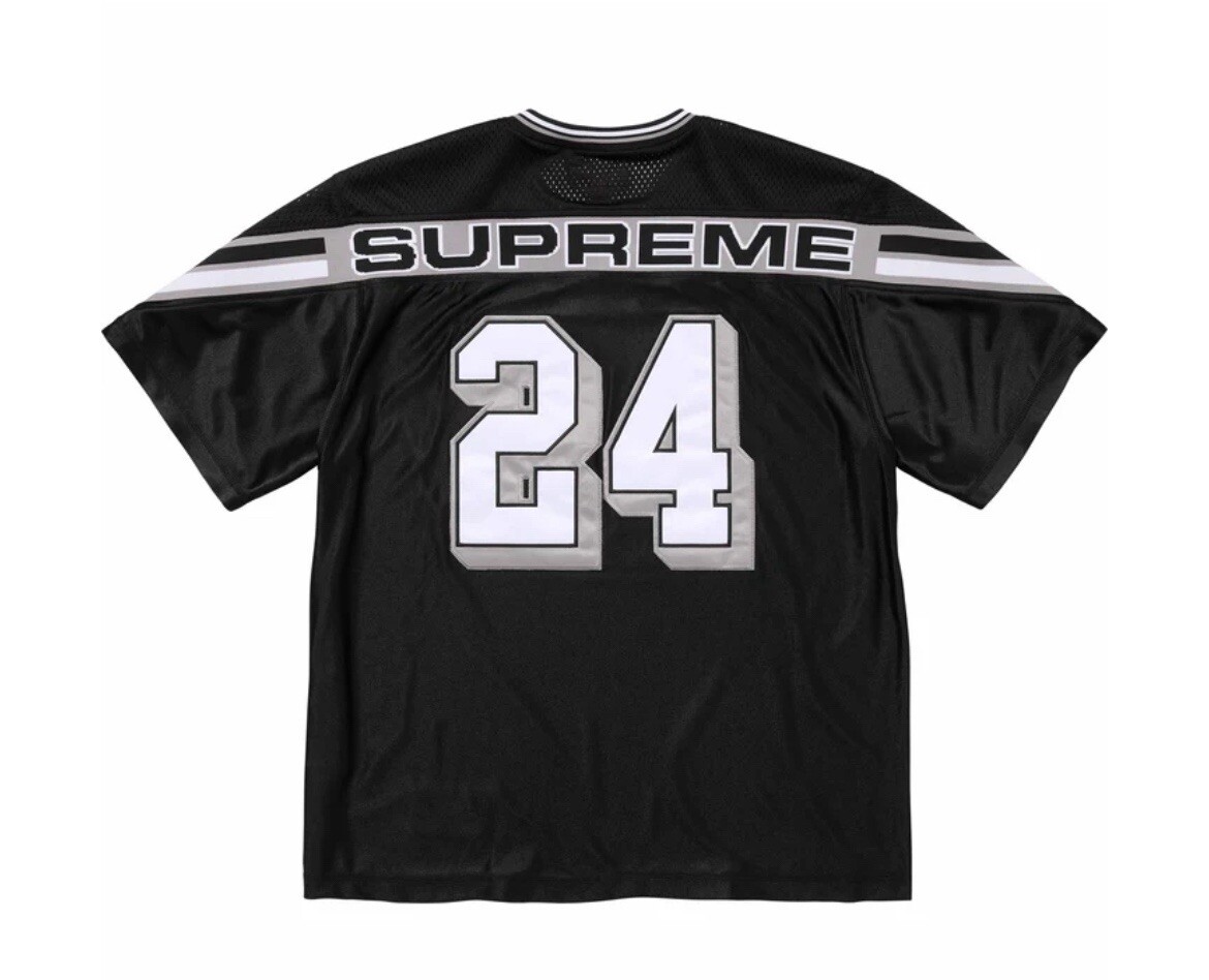 Size Large - Supreme Jacquard Rib Football Jersey Black FW24 Size Large - Supreme Jacquard Rib Football Jersey Black FW24