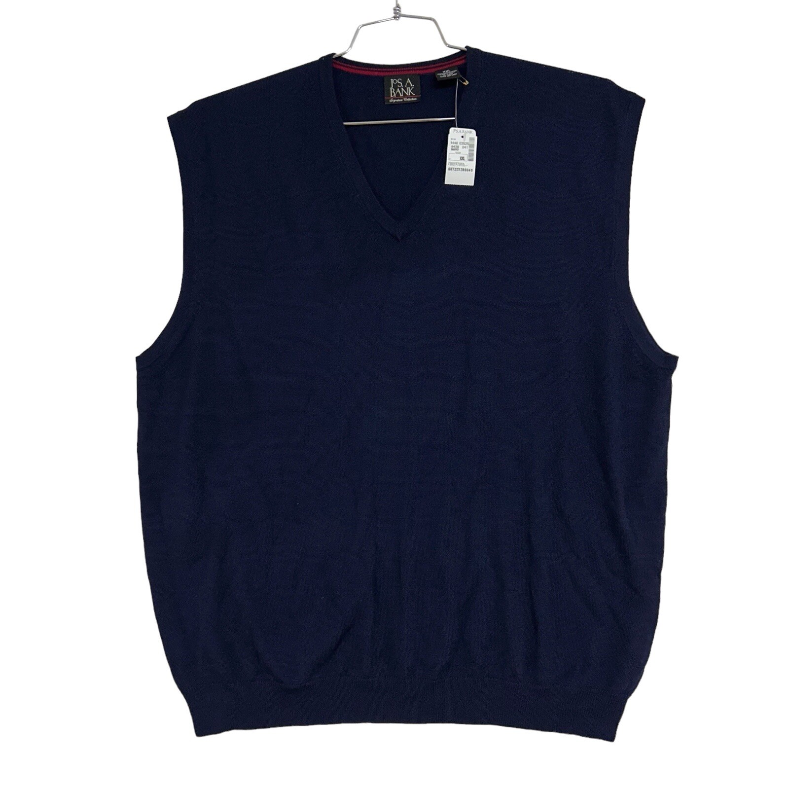 Joseph A Bank Signature Collection Merino Wool Vest Light Weight Navy