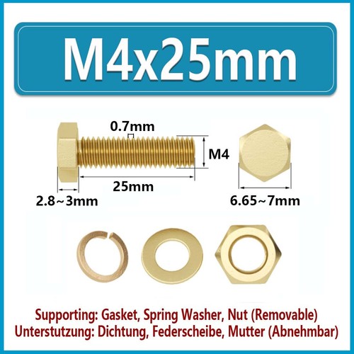 Tornillos hexagonales de latón M3 ~ M16 con tuercas y arandelas y pernos completamente roscados - Imagen 19 de 97