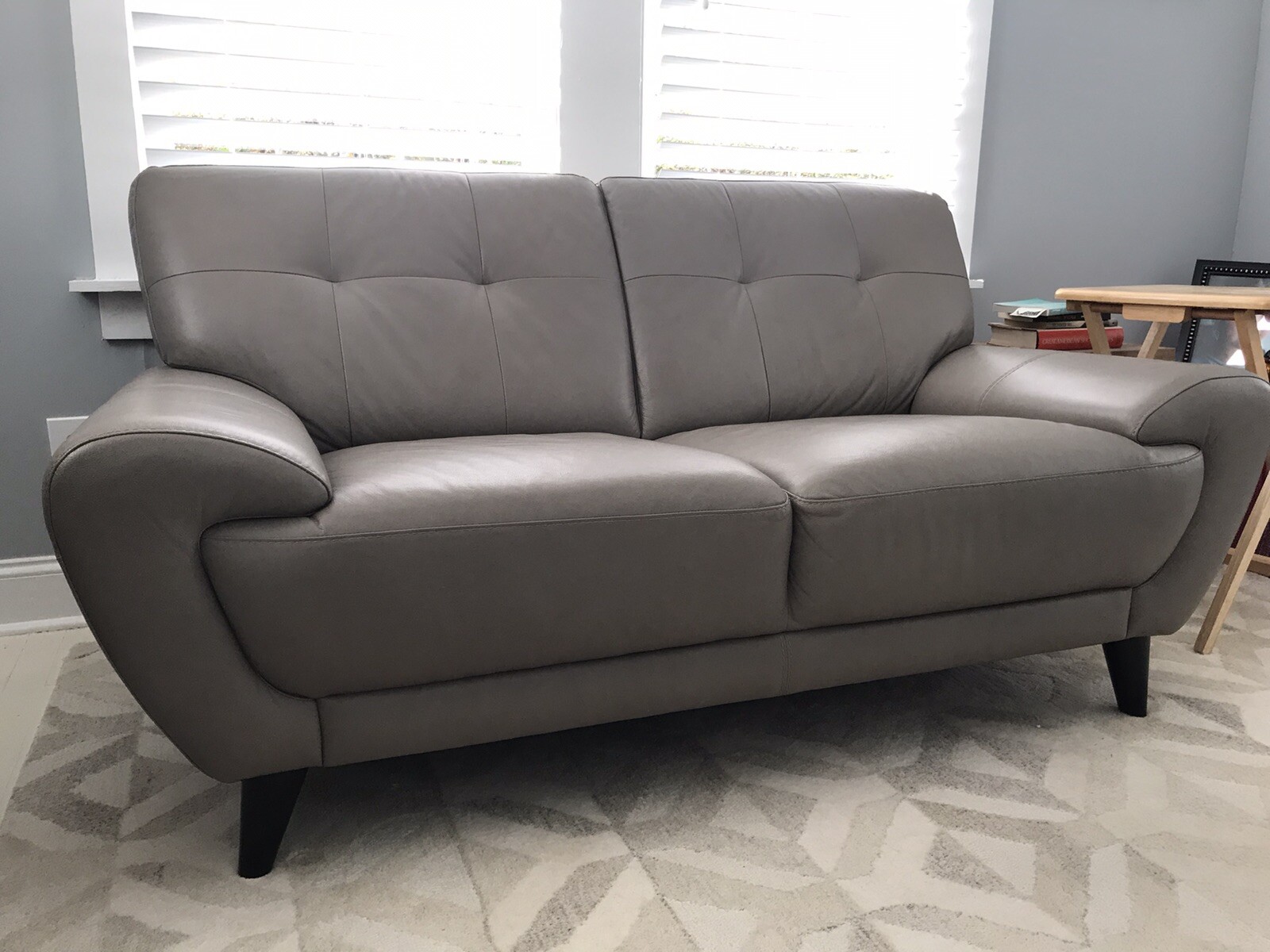 Tufted Leather Sofa Loveseat eBay