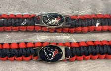 Houston Texans Paracord Survival Bracelet 9 Inch With Sturdy Alloy Closure 