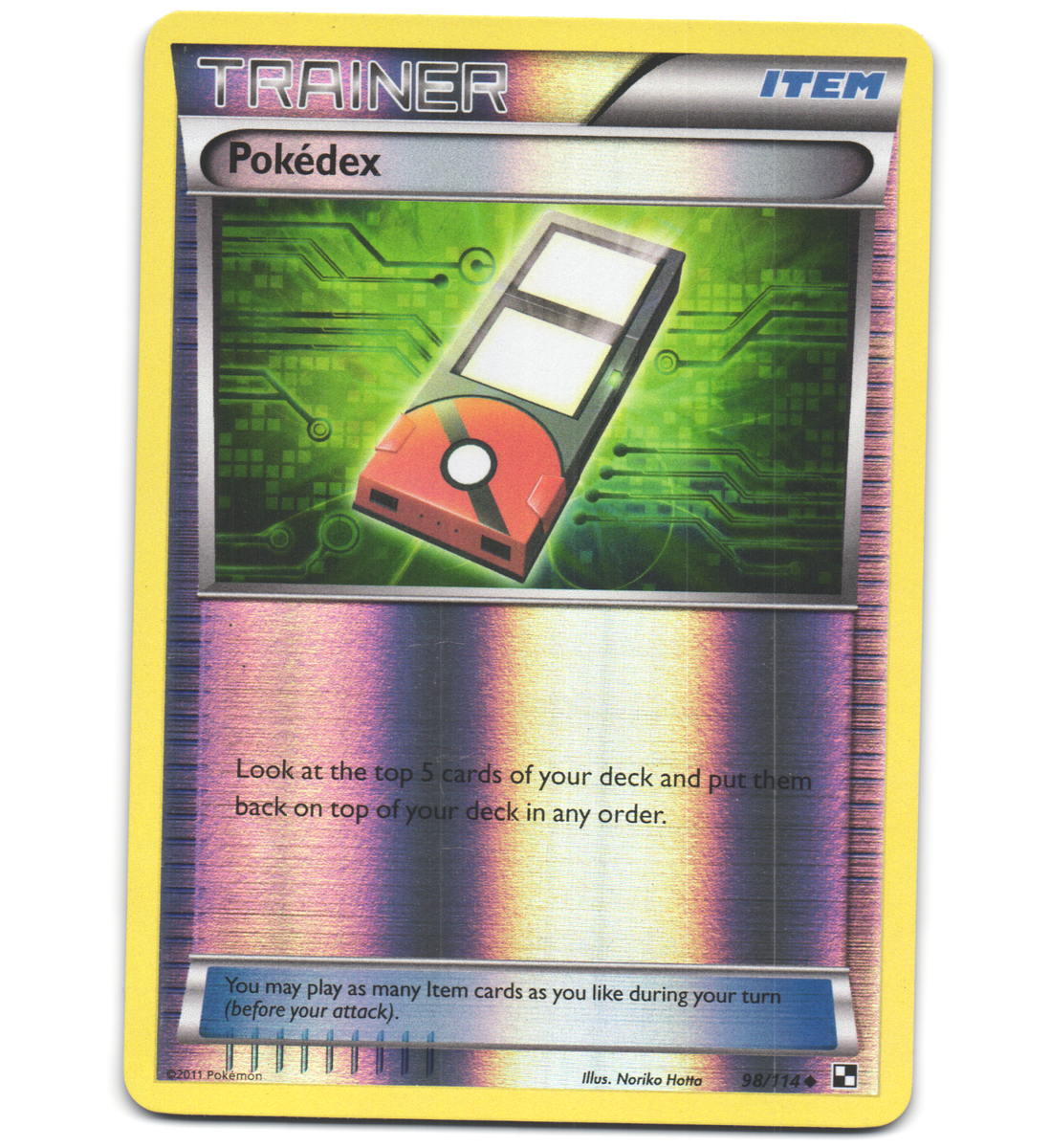 ぽてとページ Pokemon 2011 Near Mint NM Pokedex Black & White REVERSE 98/114