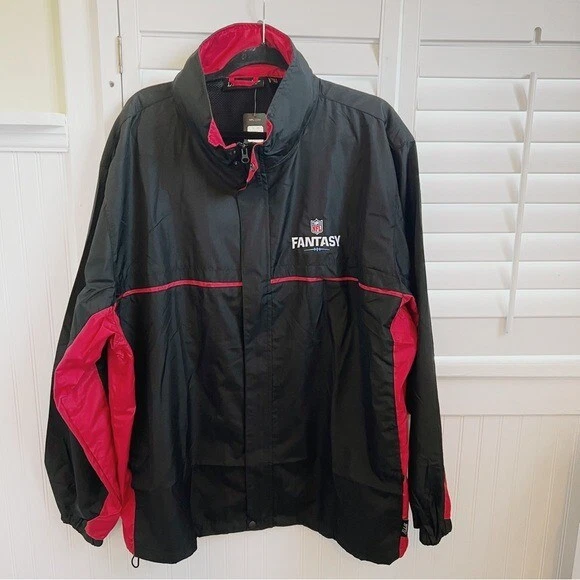 Dunbrooke NWT Black & Red NFL Fantasy Football Lightweight Windbreaker Men’s 3XL