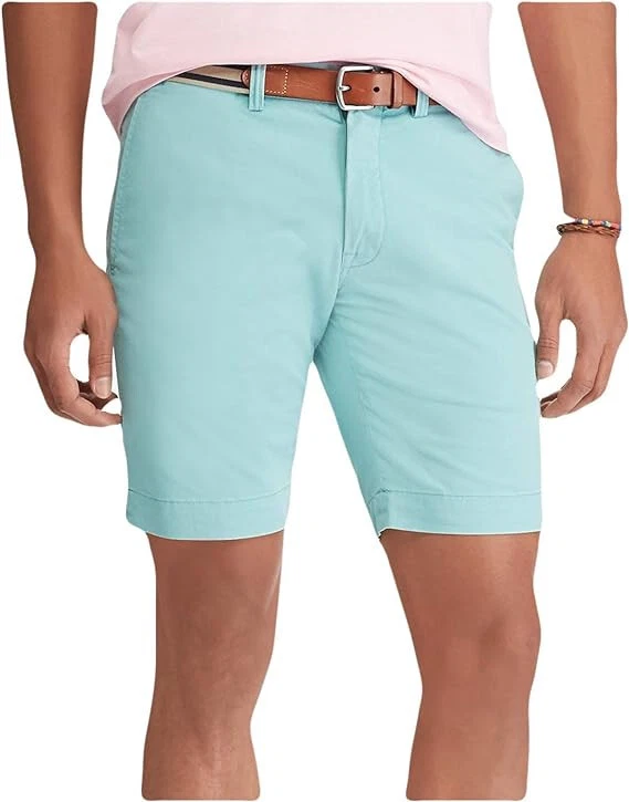 Ralph Lauren Polo Men's Stretch Slim Fit 9" Chino Shorts (Tiki Green, 42)