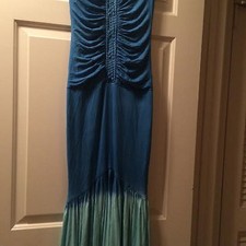 Solanges Blue Tie Dye Strapless Sky Maxi Dress