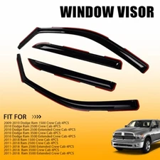 Fits for RAM 1500 Crew Cab 09-18 In-Channel Window Vent Visor Sun Rain Deflector