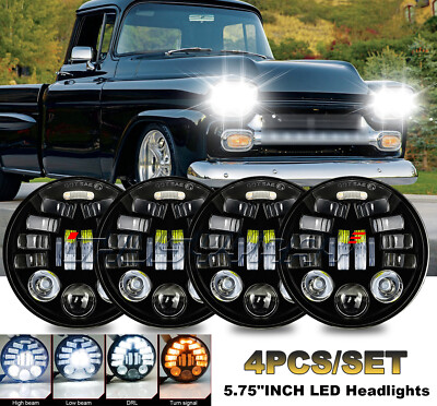 #ad #ad 4PCS 5.75quot; 5 3 4 LED Headlights HI LO DRL Turn Lights For Chevy Apache 1958 1959 $99.89