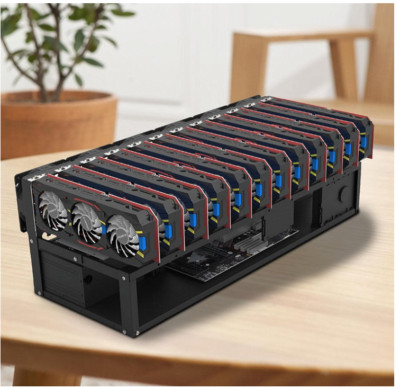 6/8/12 GPU-Mining-Gehäuse Open Air Rig Mining Miner Case Frame Halterung Rahmen