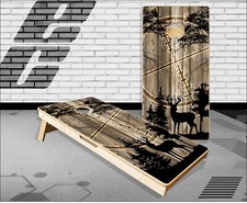 Deer Buck Hunting Woods Cornhole Boards Bean Bag Toss Game