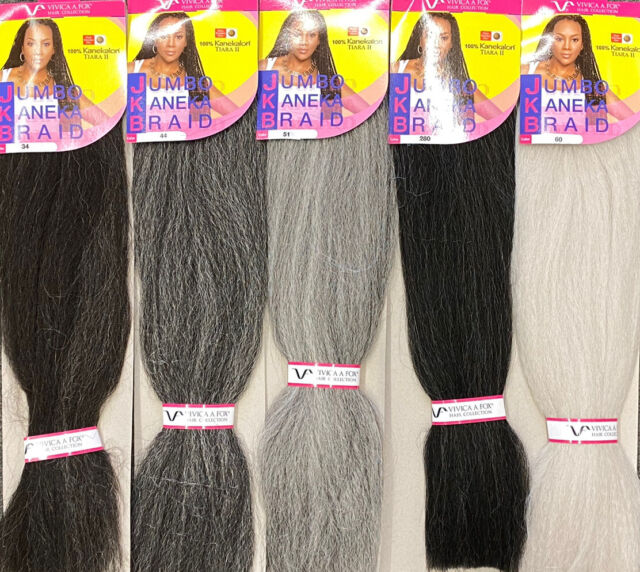 Vivica A Fox Jumbo 100% Kanakalon Braid Mixed Gray Color 34 44 51 280 or 60 1pk Vivica A Fox Jumbo 100% Kanakalon Braid Mixed Gray Color 34 44 51 280 or 60 1pk