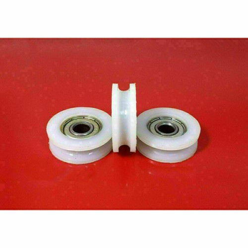 Nylon Pulley Wheel Sealed U/V Metal Grooved Ball Bearings Wire Rope Guide Roller - Bild 13 von 29