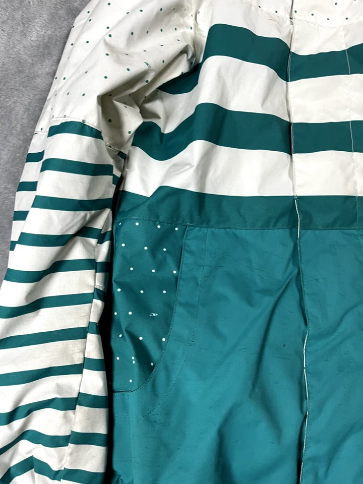 Jaqueta O'NEILL Feminina Tamanho Pequeno Isolada Inverno Esqui Branca e Azul-petróleo - Imagem 3 de 4