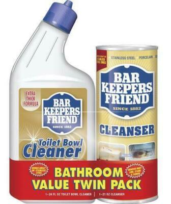 Bar Keeper's Friend Bathroom Twin Pack Toilet Bowl Cleaner Powdered Cleanser