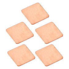5 Pieces 20x20x1.0mm Copper Heatsink Pad Thermal Shim Cooler for PC Laptop CPU