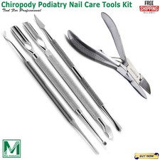 STAINLESS STEEL PODIATRY CHIROPODY MANICURE PEDICURE NAIL CARE TOOLS KIT