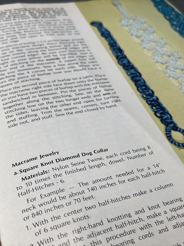 Vintage 1976 Macrame The Easy Way Pattern Book 16 Projects Pot Sling Purse Lamp - Picture 8 of 11