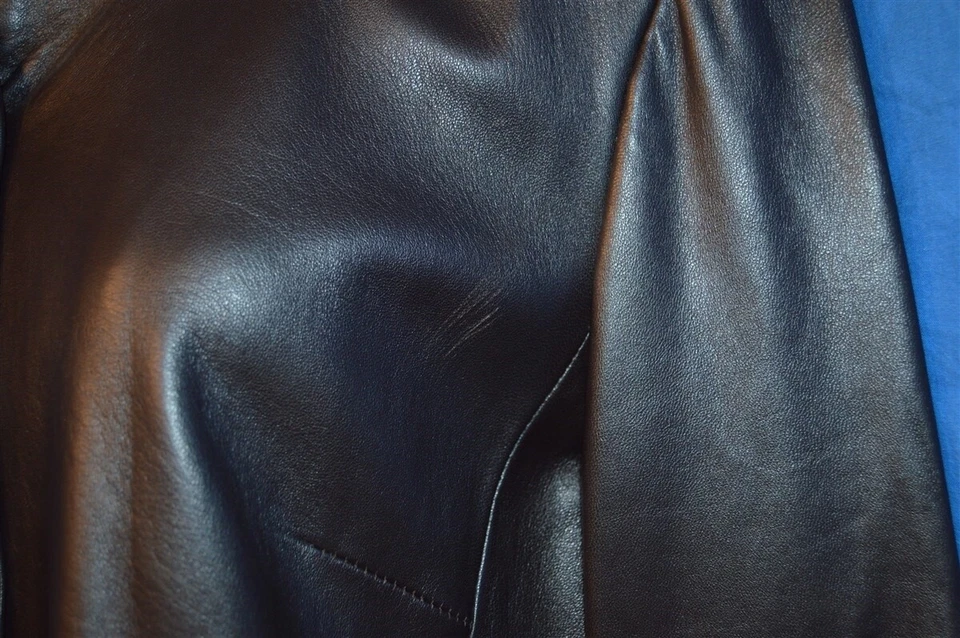 CHAQUETA MUJER BROOKS BROTHERS CUERO MARRÓN SUAVE FORRADA NYLON S Foto 4 de 4