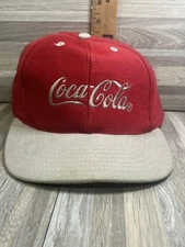 Vintage Coca Cola Hat Adult Red Cap Snapback Script Soda 80s Classic USA