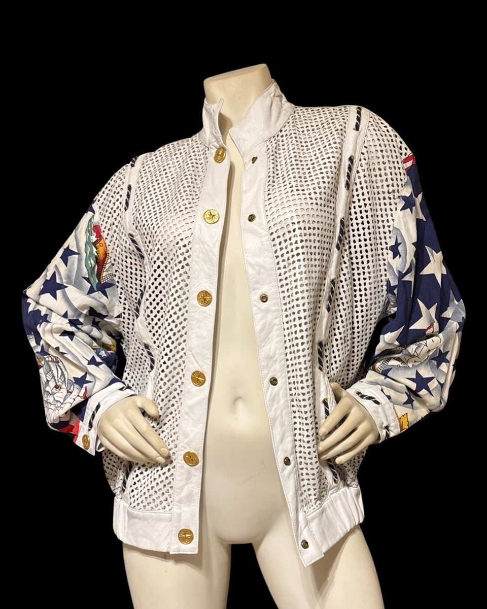 Julian K Leather Jacket Star Spangled Banner Nautical Patriotic