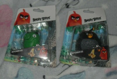 Angry Birds Schlüsselanhänger XXL / Keyrings - Green Pig, & Rovio Black Bird
