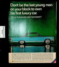 1966 American Motors Rambler Ambassador Blue Vintage Print Ad 27272