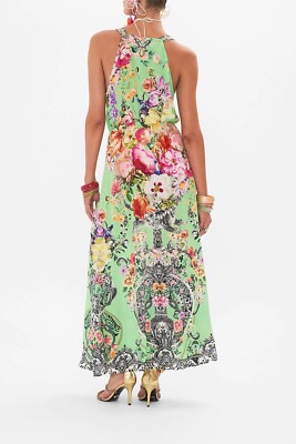 camilla green dress Cypress Smocked Button Front Midi Dress- Cactus Green