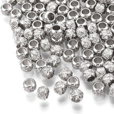 50 pcs Rondelle 304 Stainless Steel Beads Crafts Jewelry Making Findings 3x2.5mm