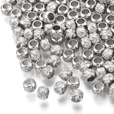 50 pcs Rondelle 304 Stainless Steel Beads Crafts Jewelry Making Findings 3x2.5mm