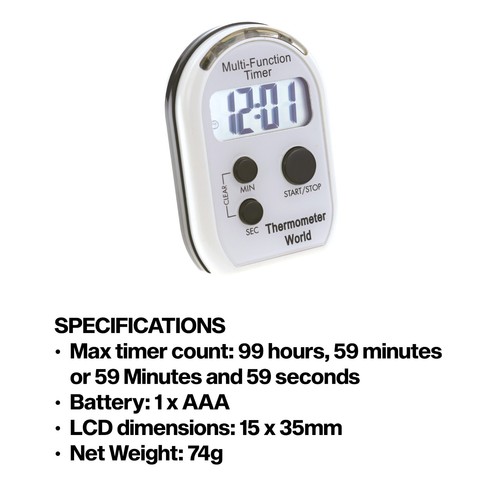 Visual Kitchen Timer Countdown Flash Vibrate Audible Baking Cooking IN-091 - Picture 7 of 7