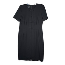 Debra Michaels Dress Women 12 Black Neutral Minimalist Business Party Vintage