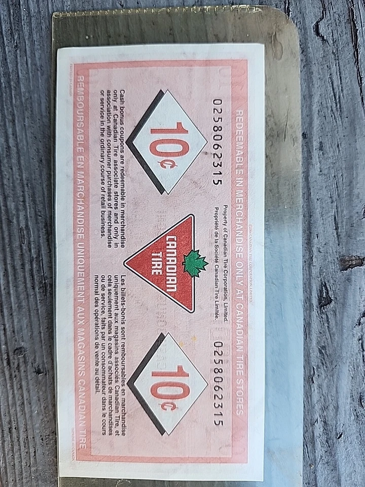 RARE 1996 CANADIAN TIRE MONEY .10 CENT  - Image 2 of 4