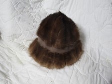 Vintage Betmar Bucket Style Brown Mink Fur Hat Women Lined
