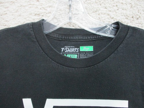 Vans Shirt Large Youth Black Casual Spell Out Logo Cotton Skateboard Modern Boys - Picture 3 of 9