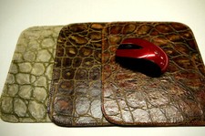 Alligator Embossed Leather Mouse Pad. Unique Made in USA