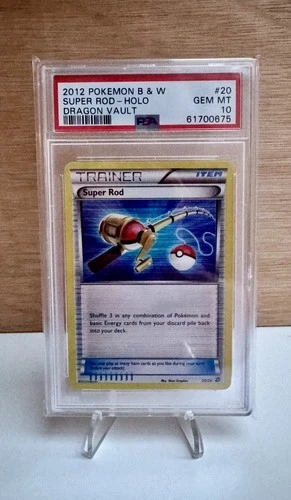 2012 POKEMON B&W DRAGON VAULT #20 SUPER ROD-HOLO PSA 10 POP 8