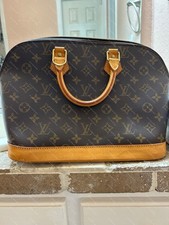 Louis Vuitton Alma PM Monogram Brown Satchel Top Handle Double Zip Gold HW