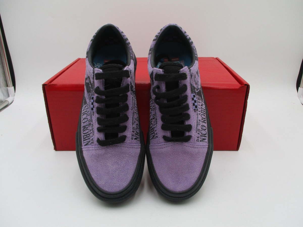 Vans One Piece Nico Robin Shoes Mens Sz 4.5 Purple Black