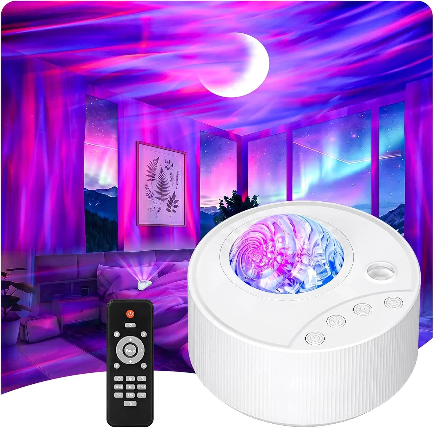 Galaxy Projector Northern Lights Aurora Projector, 14 Colors with Timer