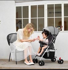 Reclining Lightweight Baby Stroller Pushchair Travel Pram Compact UK
