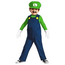 Toddler Boys Super Mario Luigi Jumpsuit, Gloves Hat Costume 2T