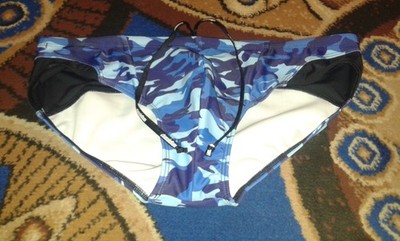 Aussiebum Herren Badeslip L/6 Schwarz Dunkelblau Blau Hellblau Weiß