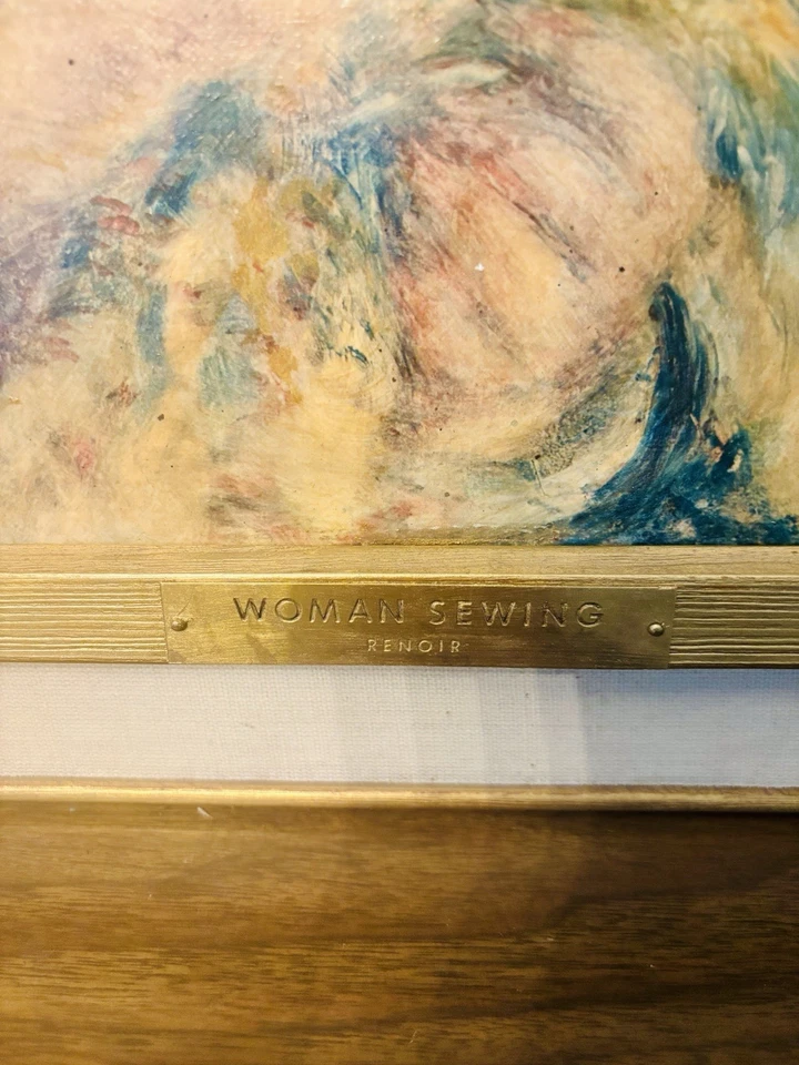 雷诺阿的“女性缝纫”英格兰 Fiehl 1879 年复制品 — 第 3/4 张图片