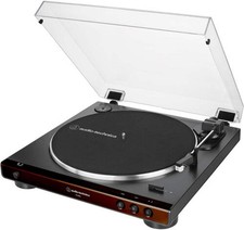 Audio Technica AT-LP60X-BW Fully Automatic Belt-Drive Turntable Brown/Black 
