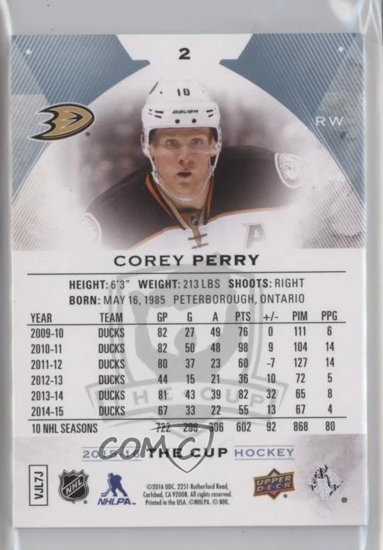 2015-16 Upper Deck The Cup /249 Corey Perry #2 - Image 2 of 2