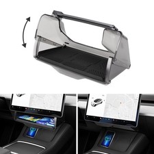 Canvcle Hidden Under Screen Storage Box for 20162026 Tesla Model Y/Model 3 Ac...