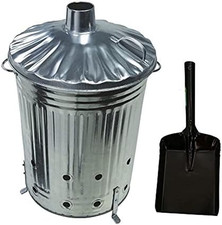 90 Litre 90L Extra Large Galvanised Metal Incinerator Recycle Garden Rubbish Fir